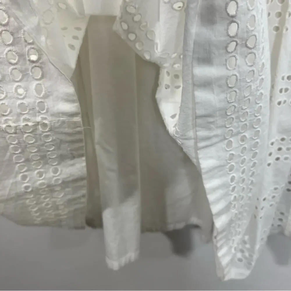 J. Crew White Eyelet Spaghetti Strap Classic Dress Size 6 NWT